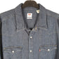 Mens Blue Levis Denim Jeans Indigo Western Pearl Snap Cowboy Long Sleeve Shirt