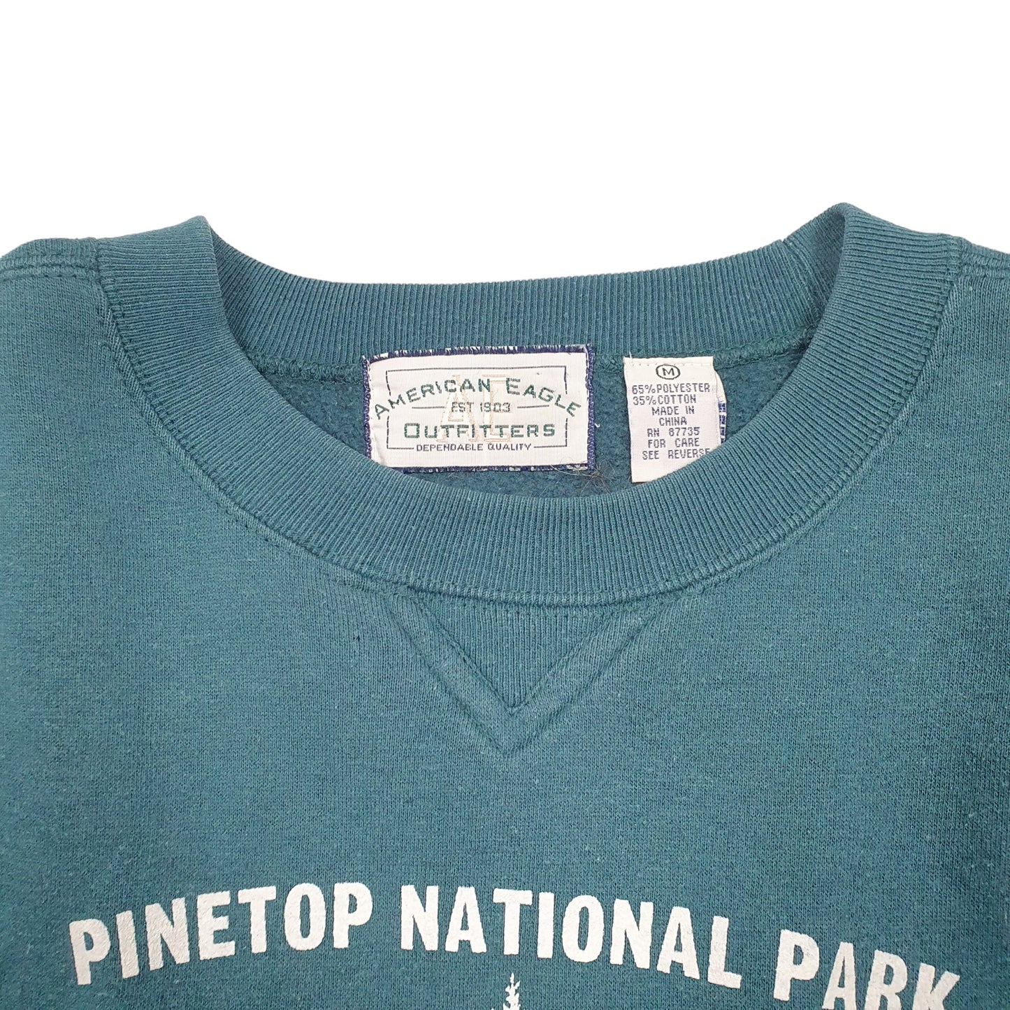 Mens Green American Eagle Outfitters Pinetop National Park Crewneck Jumper