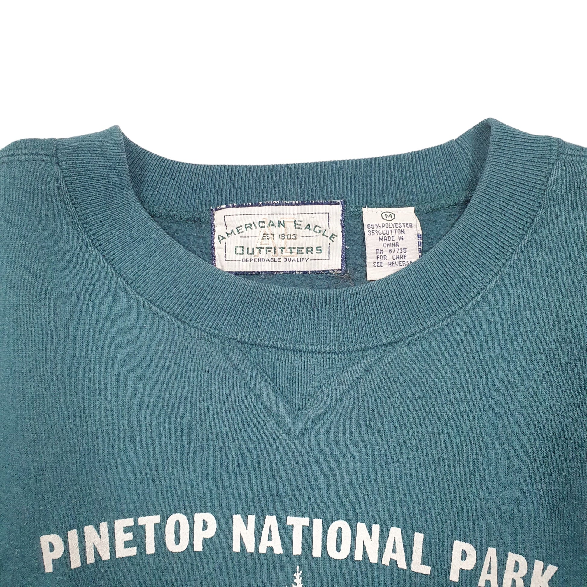 Mens Green American Eagle Outfitters Pinetop National Park Crewneck Jumper