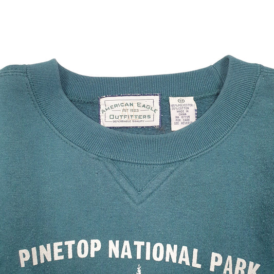 Mens Green American Eagle Outfitters Pinetop National Park Crewneck Jumper