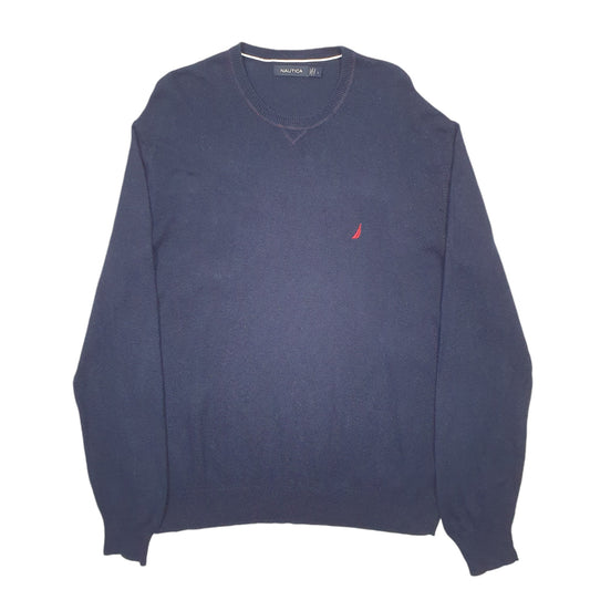 Mens Navy Nautica Knit Crewneck Jumper