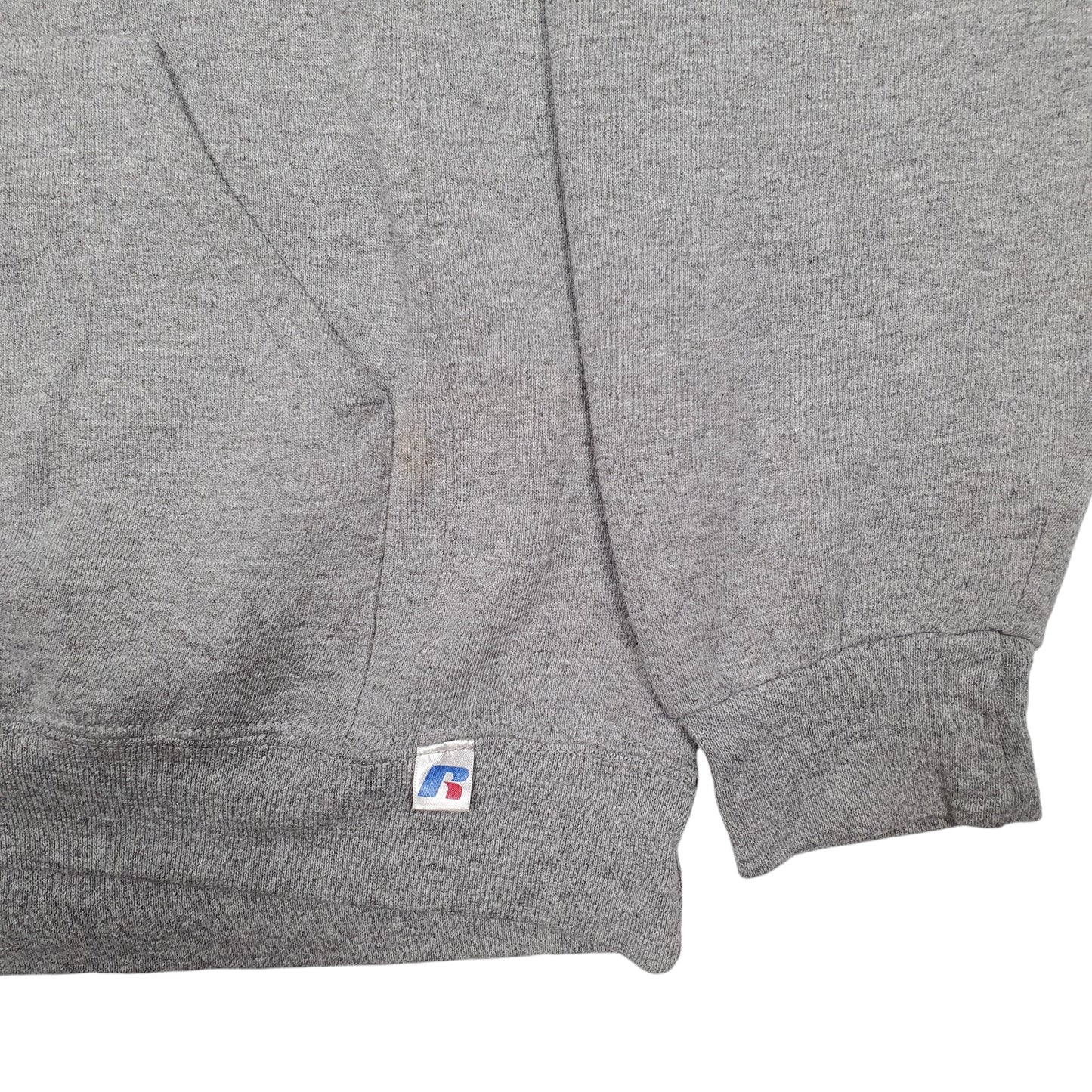 Mens Grey Russell Athletic Maverick Baseball Spellout Hoodie Jumper