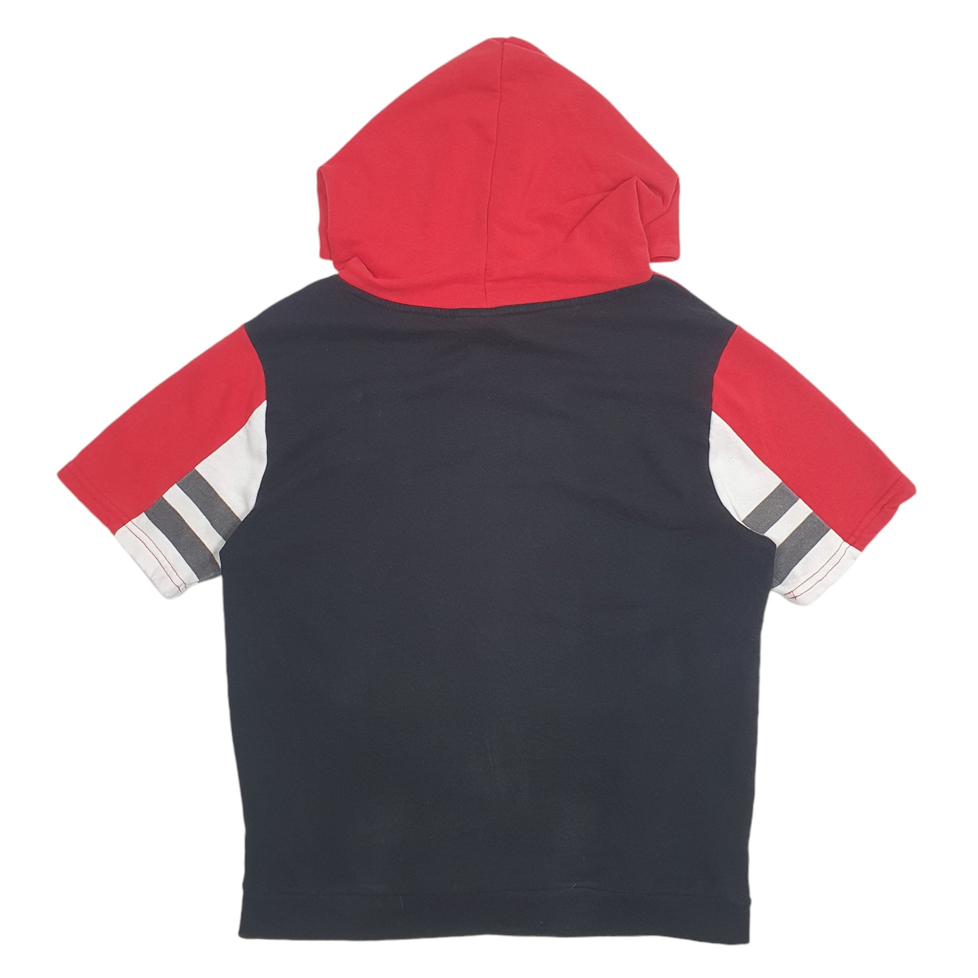 Mens Black NBA Bulls Short Sleeve Hoodie Jumper