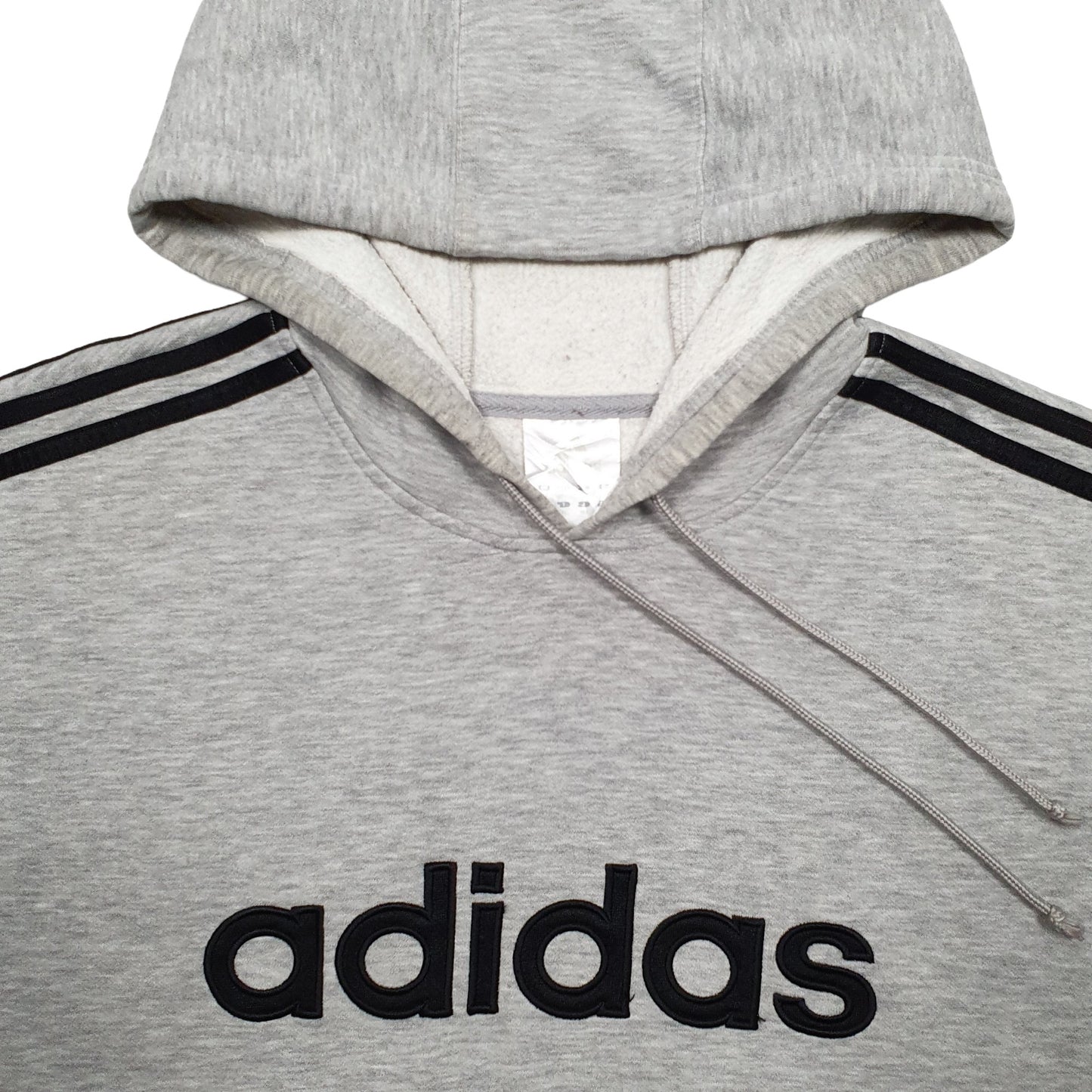 Mens Grey Adidas Spellout Hoodie Jumper