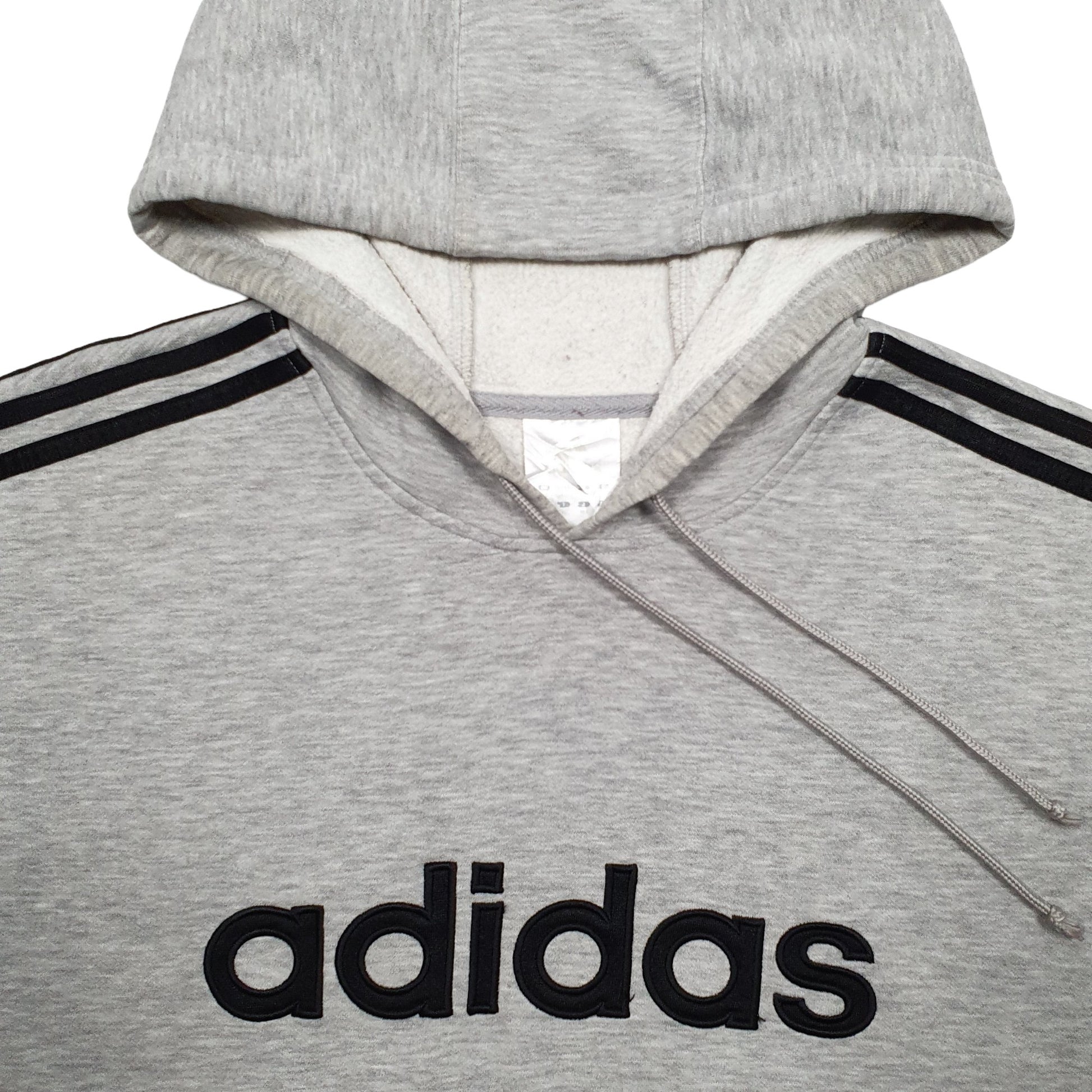 Mens Grey Adidas Spellout Hoodie Jumper