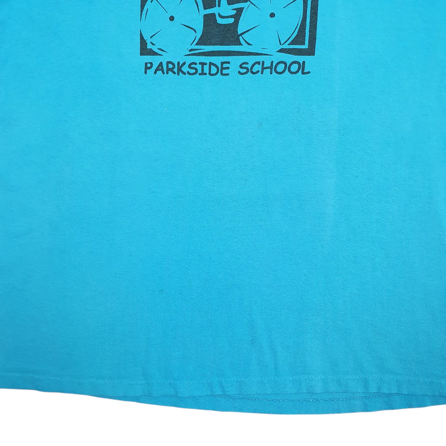 Mens Blue Anvil Single Stitch Vintage 90s Made In USA Parkside School Bike Short Sleeve T Shirt