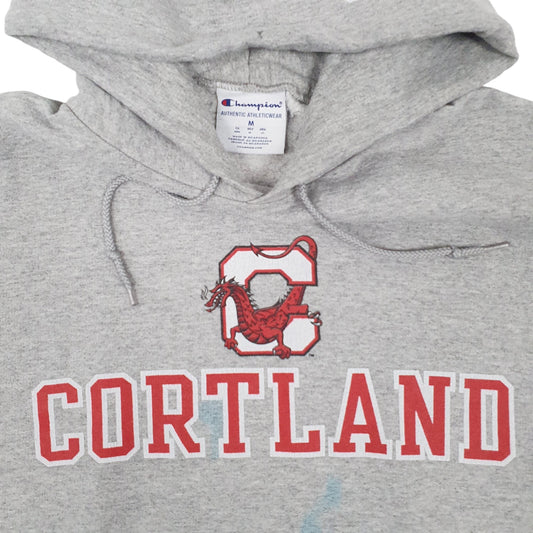 Mens Grey Champion Cortland Red Dragons Hoodie Jumper