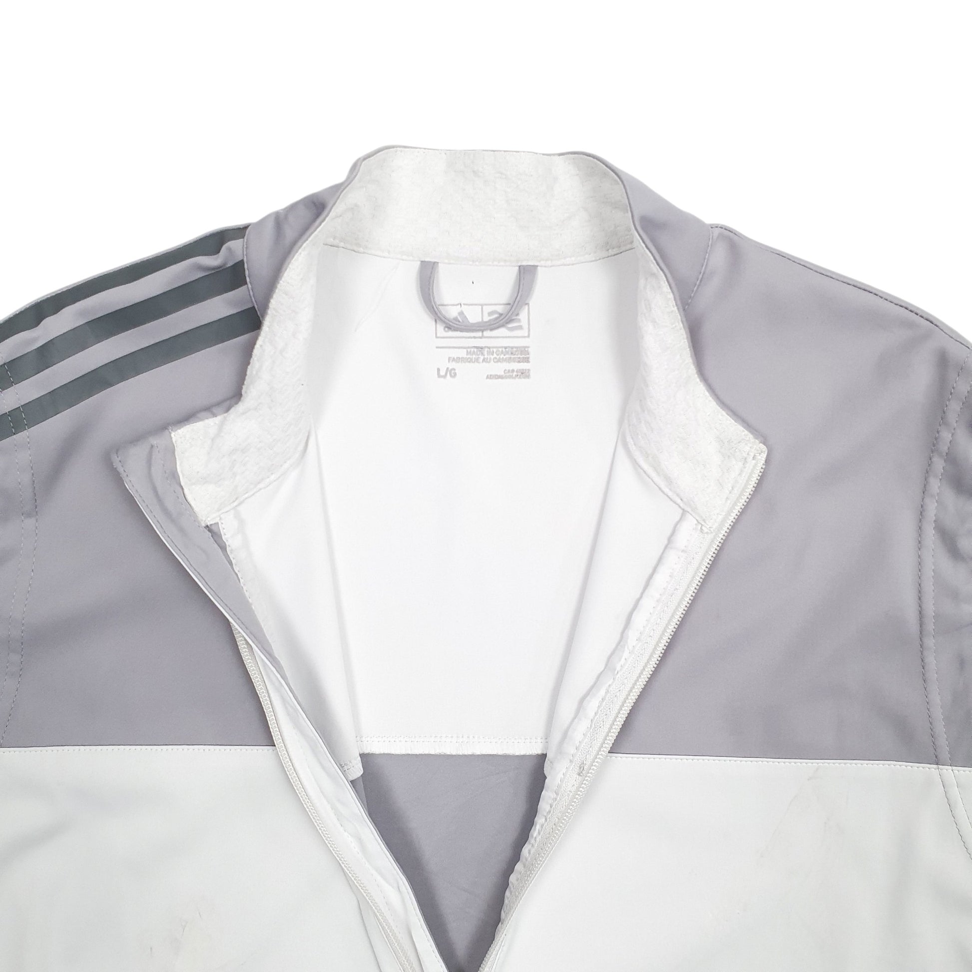 Mens White Adidas Gilet Quarter Zip Jumper