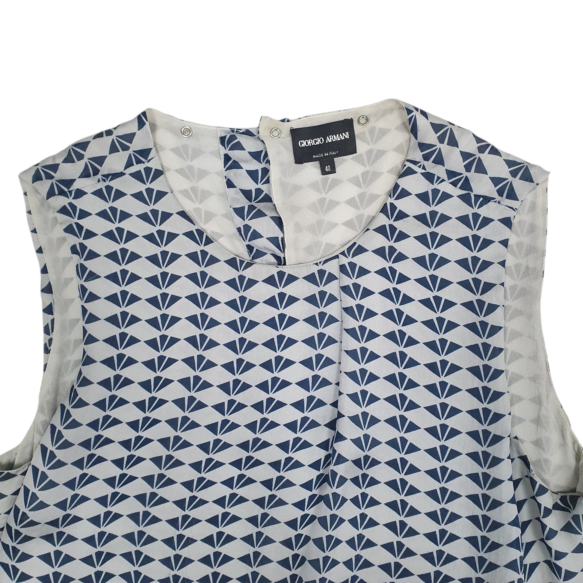 Womens Navy Georgia Armani Blouse Vest Short Sleeve T Shirt