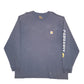 Mens Blue Carhartt Spellout Long Sleeve T Shirt