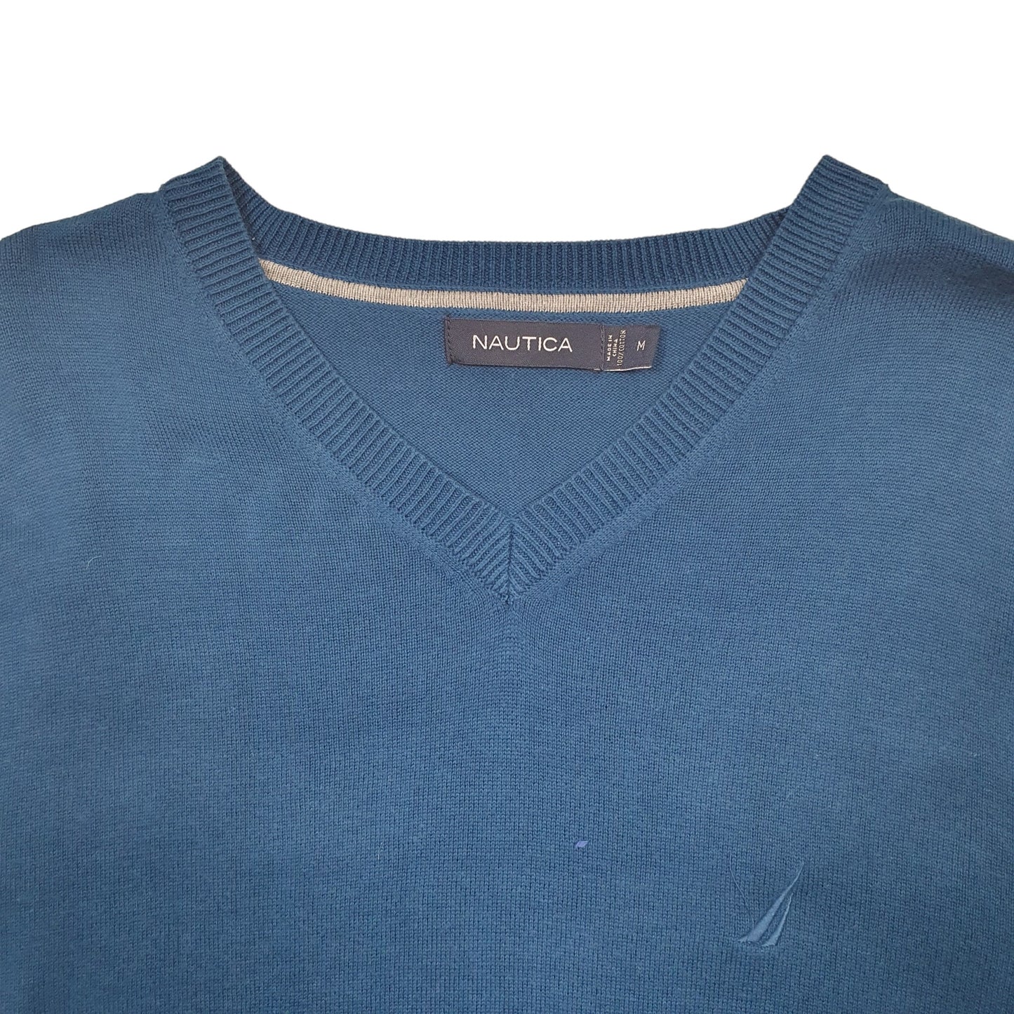 Mens Blue Nautica Knit Crewneck Jumper