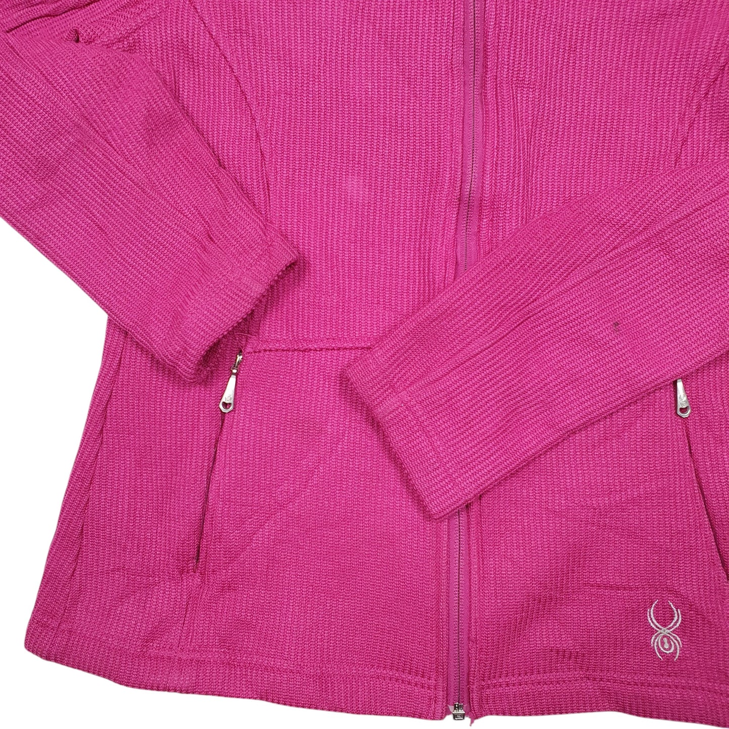 Womens Pink Spyder Core Sweater Active Top Full Zip Jumper