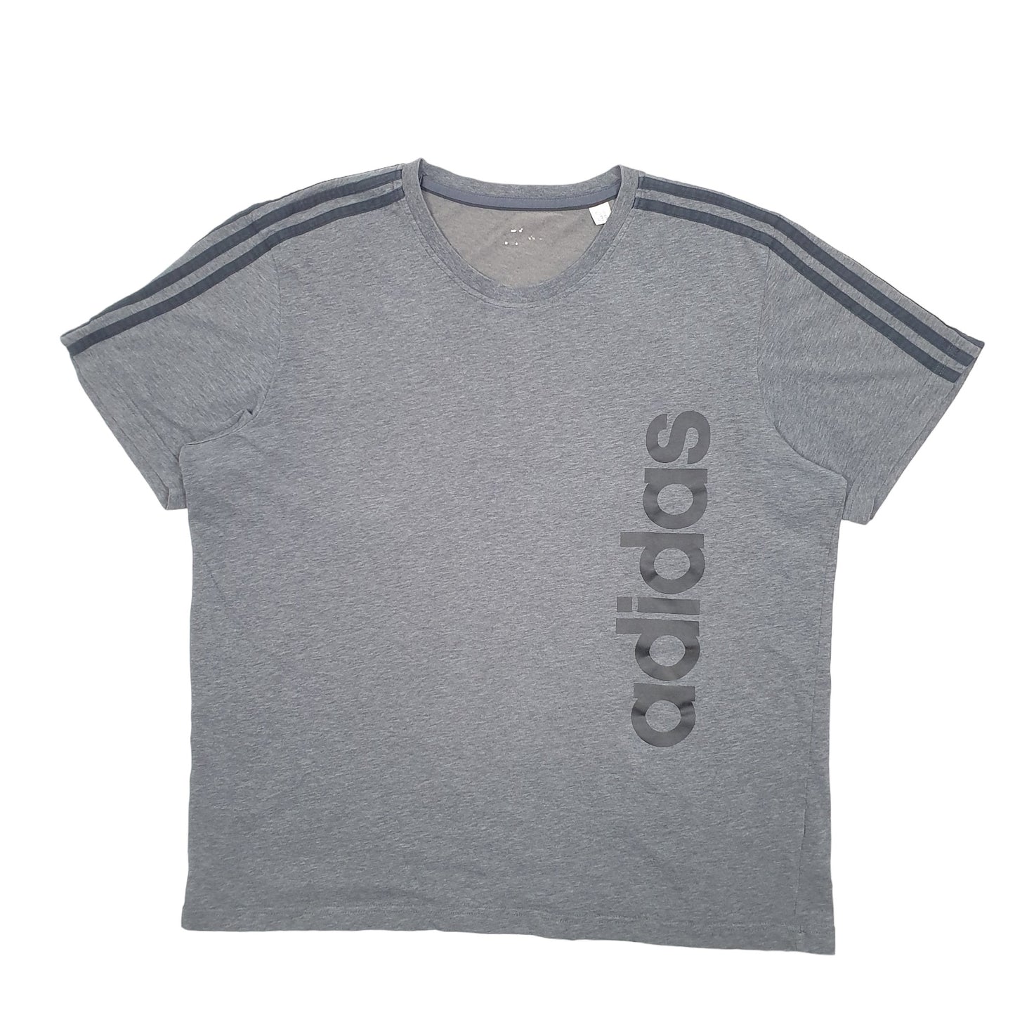 Mens Grey Adidas Spellout Climalite Short Sleeve T Shirt