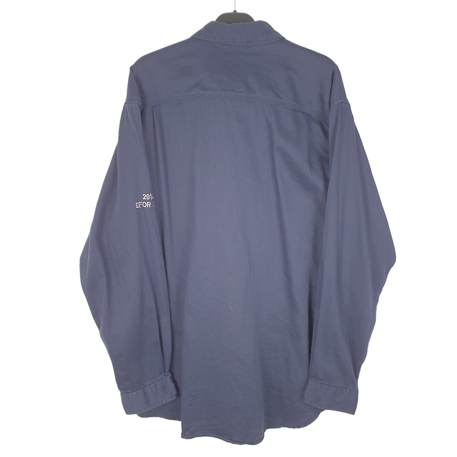 Mens Navy Carhartt Flame Resistant Workwear Alabama Power Long Sleeve Shirt