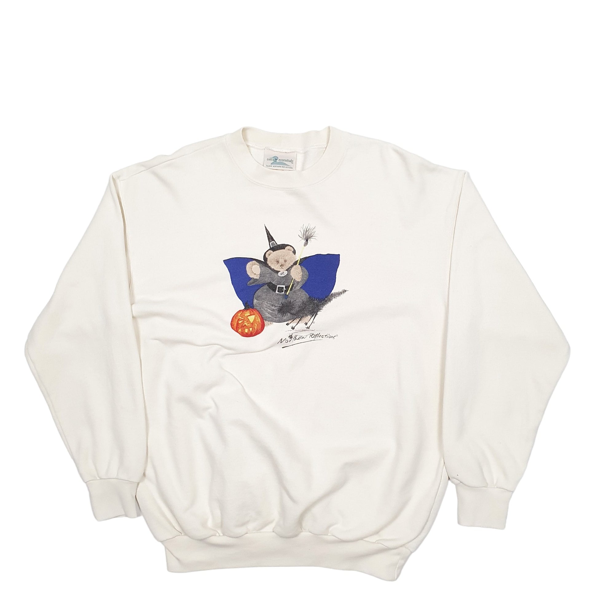 Mens Cream Cottage Essentials Bear Witch Halloween Pumpkin Crewneck Jumper