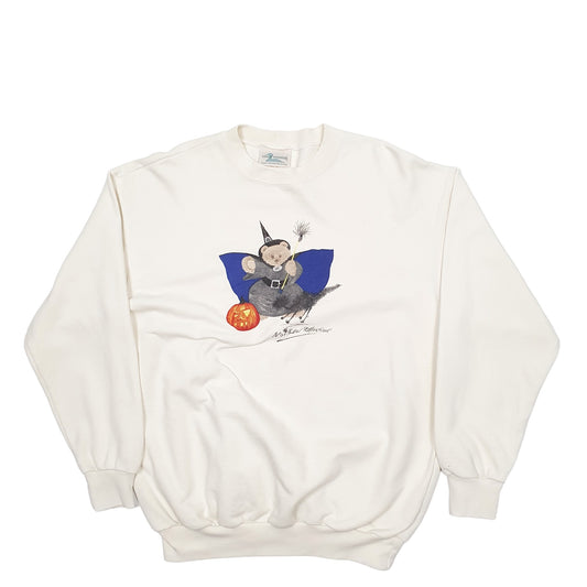 Mens Cream Cottage Essentials Bear Witch Halloween Pumpkin Crewneck Jumper