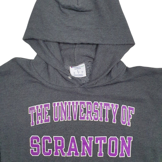 Mens Grey Champion University of Scranton Spellout Hoodie Jumper