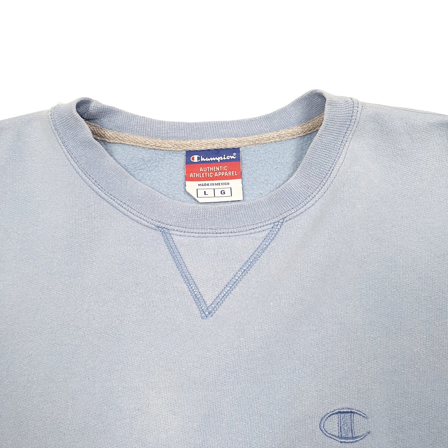 Mens Blue Champion Vintage 2000s Crewneck Jumper