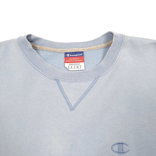 Mens Blue Champion Vintage 2000s Crewneck Jumper