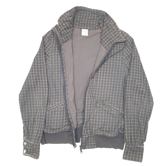 Womens Grey Nike Houndstooth Bomber Vintage 2000s Y2K  Coat