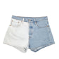 Womens Blue Levis 501 Jorts Hot Pants Two Tone Custom Denim Shorts