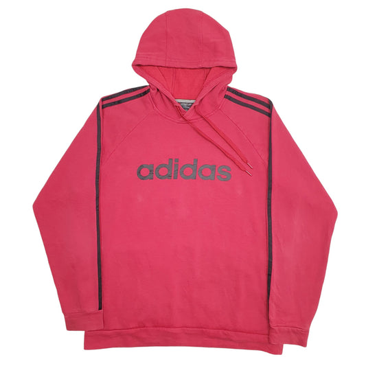 Mens Red Adidas Spellout Hoodie Jumper