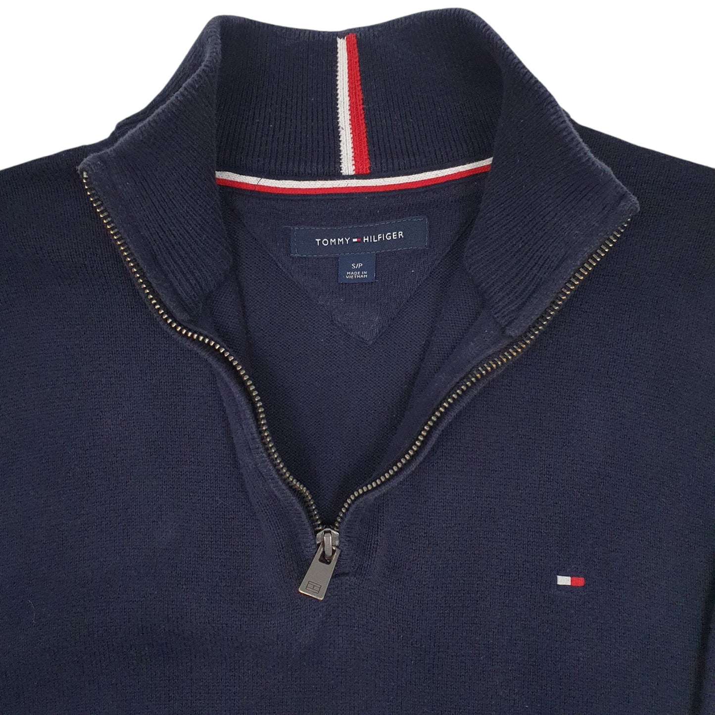 Mens Navy Tommy Hilfiger  Quarter Zip Jumper