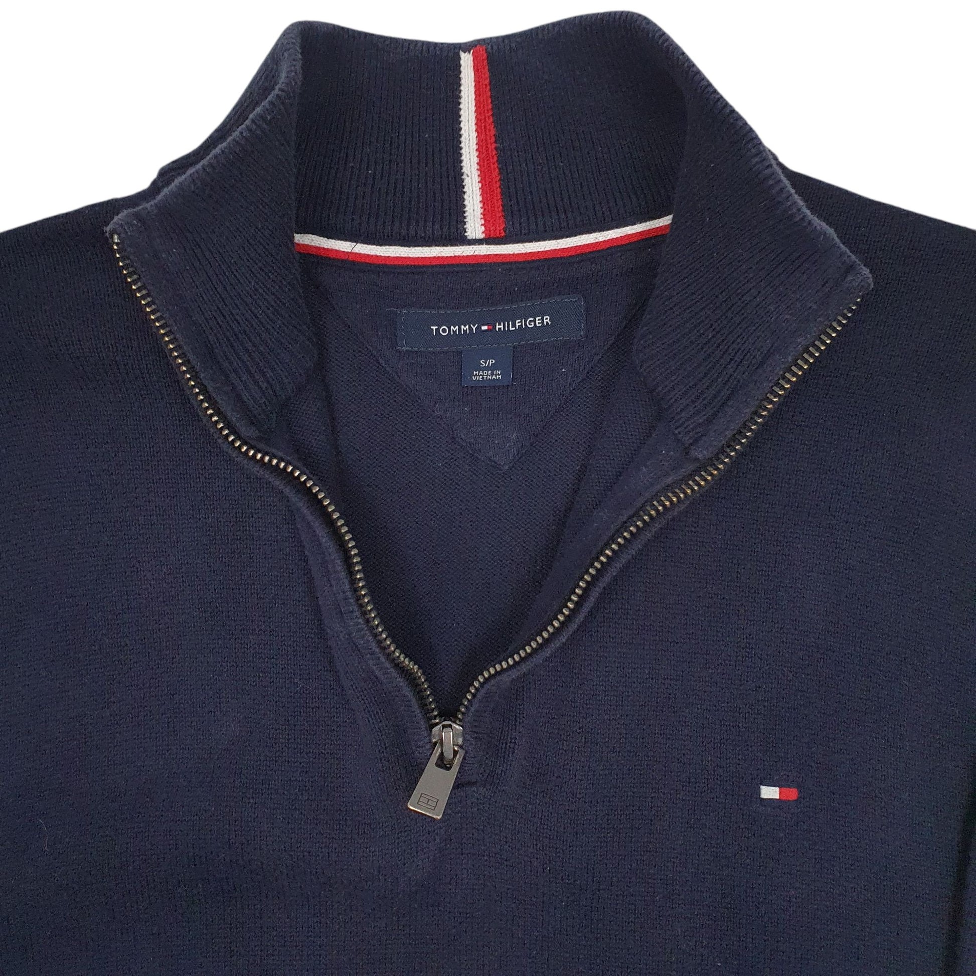 Mens Navy Tommy Hilfiger  Quarter Zip Jumper