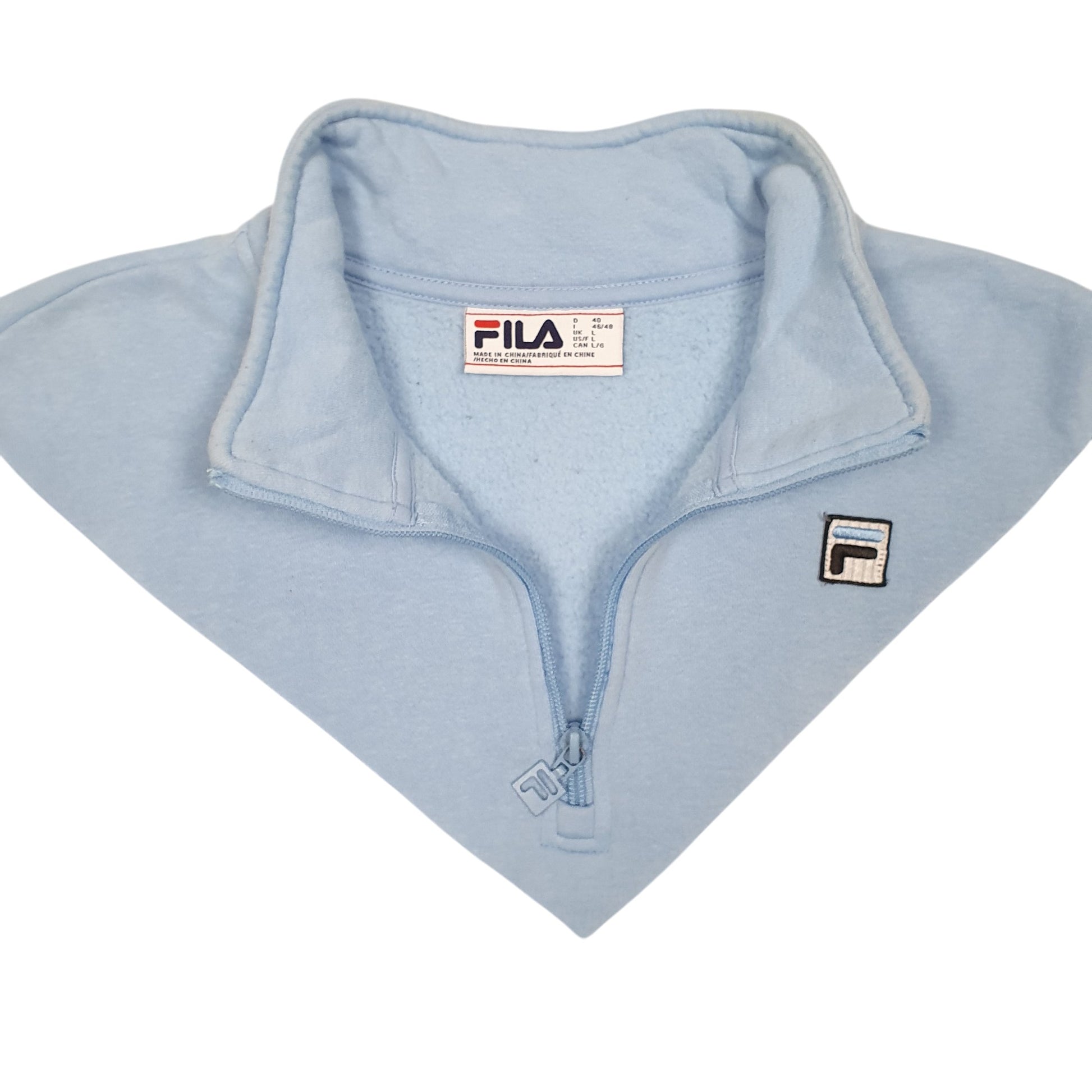 Womens Black Fila  Quarter Zip Jumper