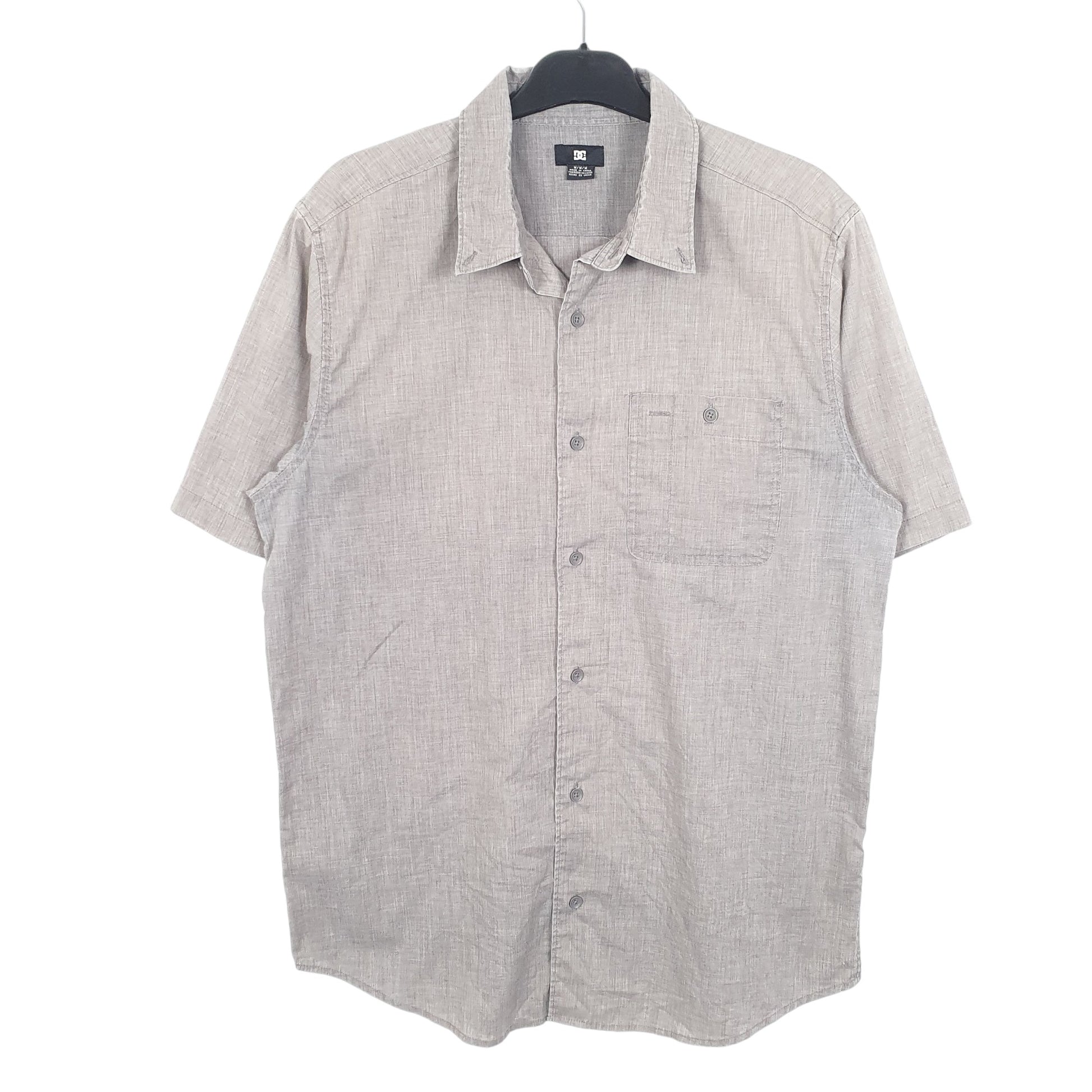 Mens Grey DC Shoe co Skateboarding Short Sleeve Shirt
