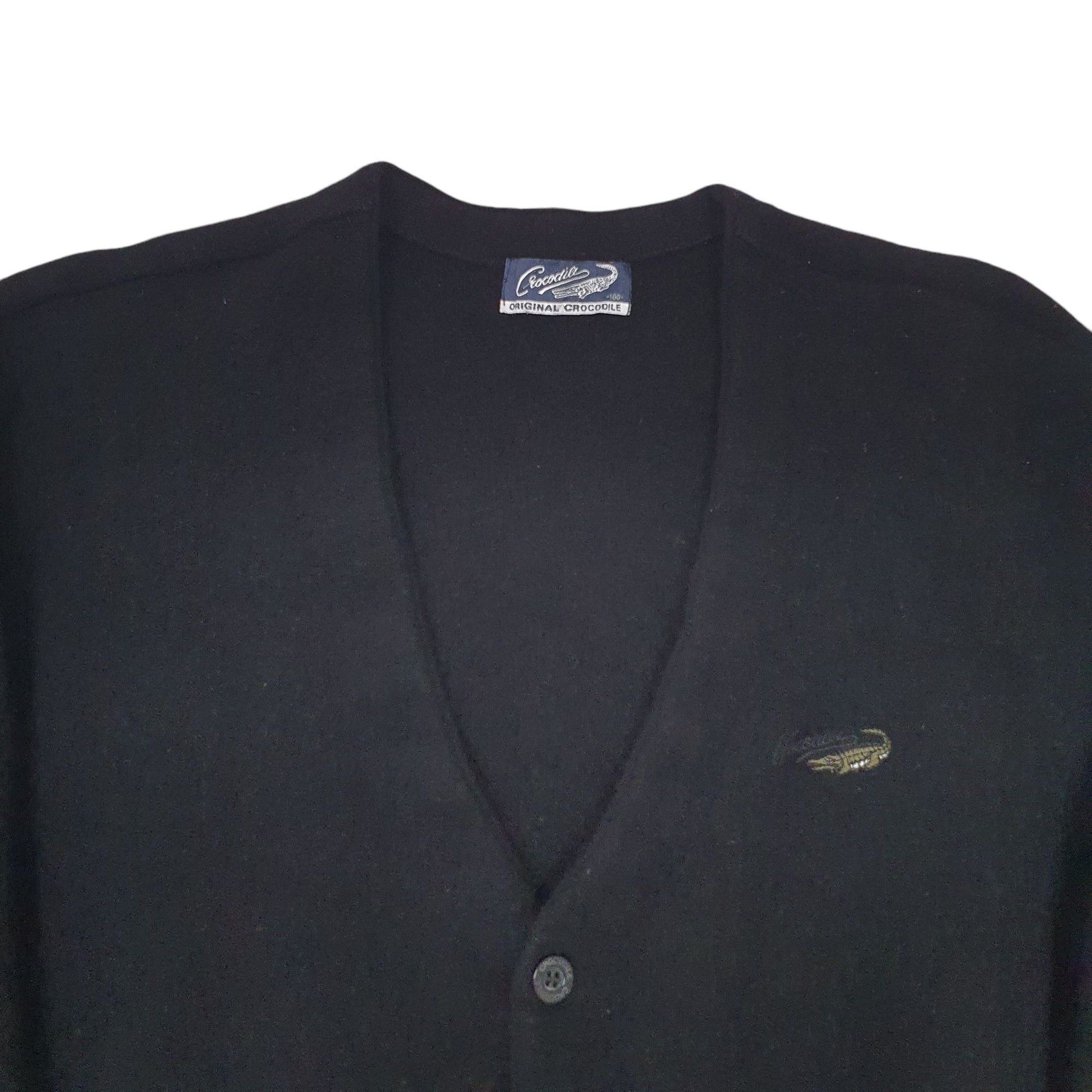 Womens Black Crocodile  Cardigan Jumper