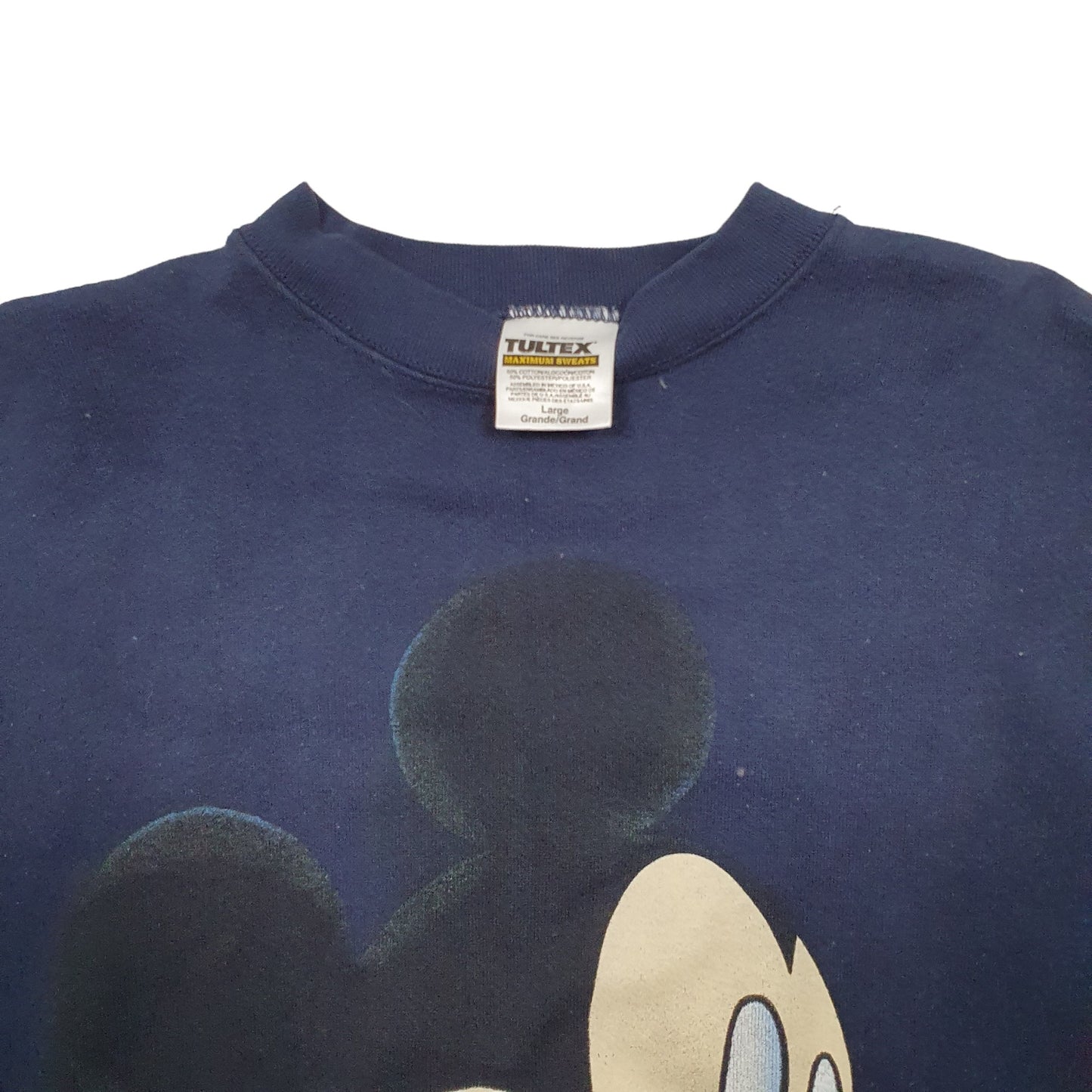 Mens Navy Tultex Mickey Mouse Florida Vintage 90's Crewneck Jumper