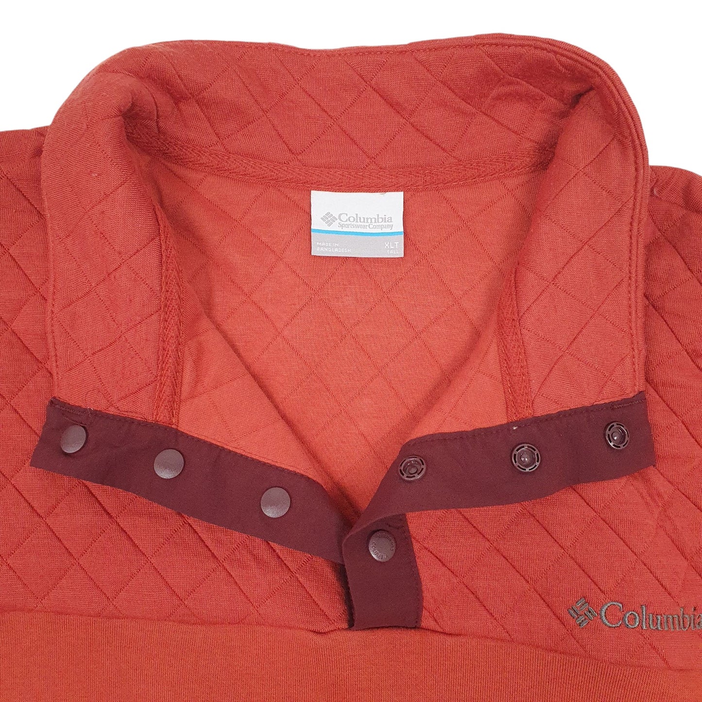 Mens Orange Columbia Sportswear Company Button Up Quarter Zip Jumper