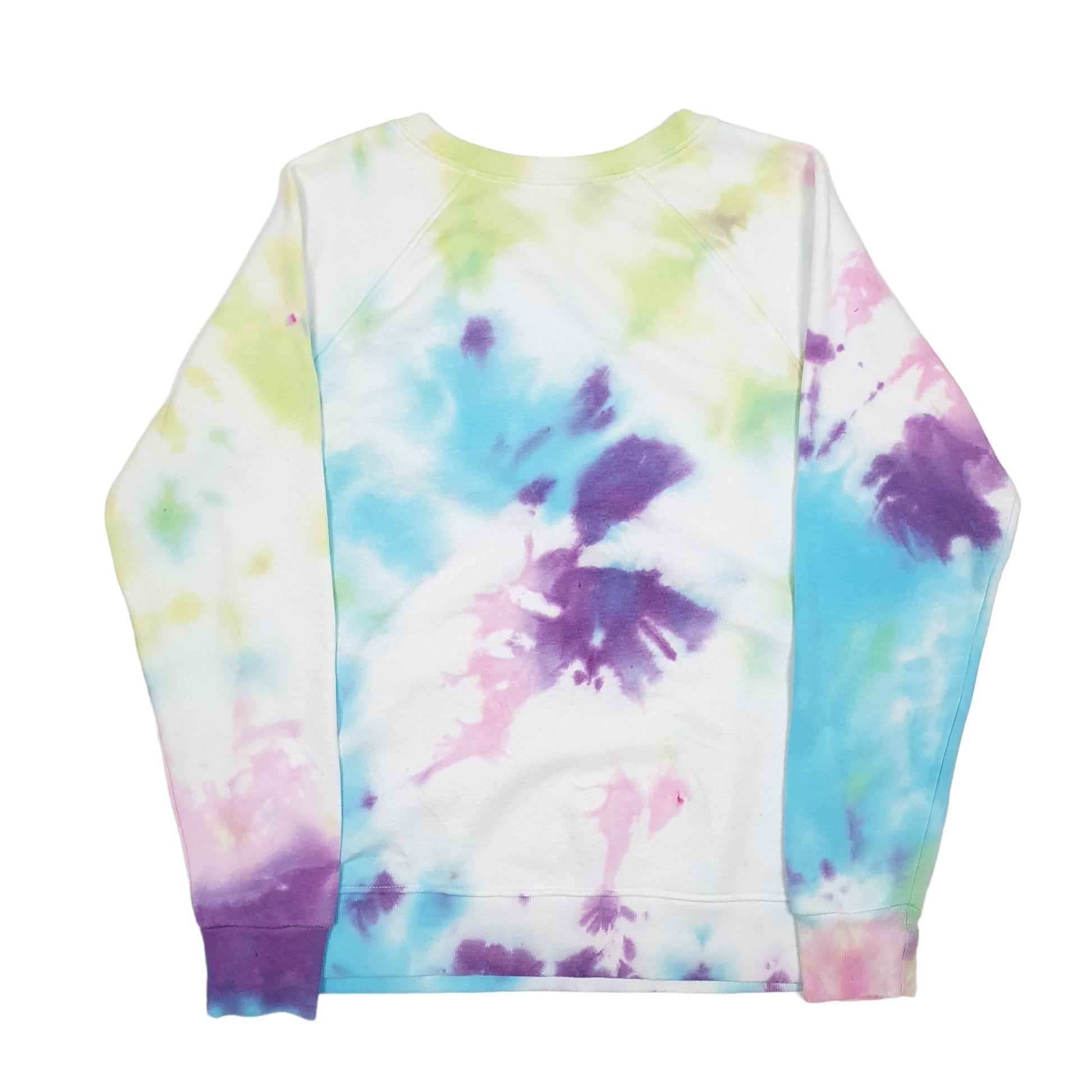 Womens White Time & True Raglan Tie Dye Crewneck Jumper
