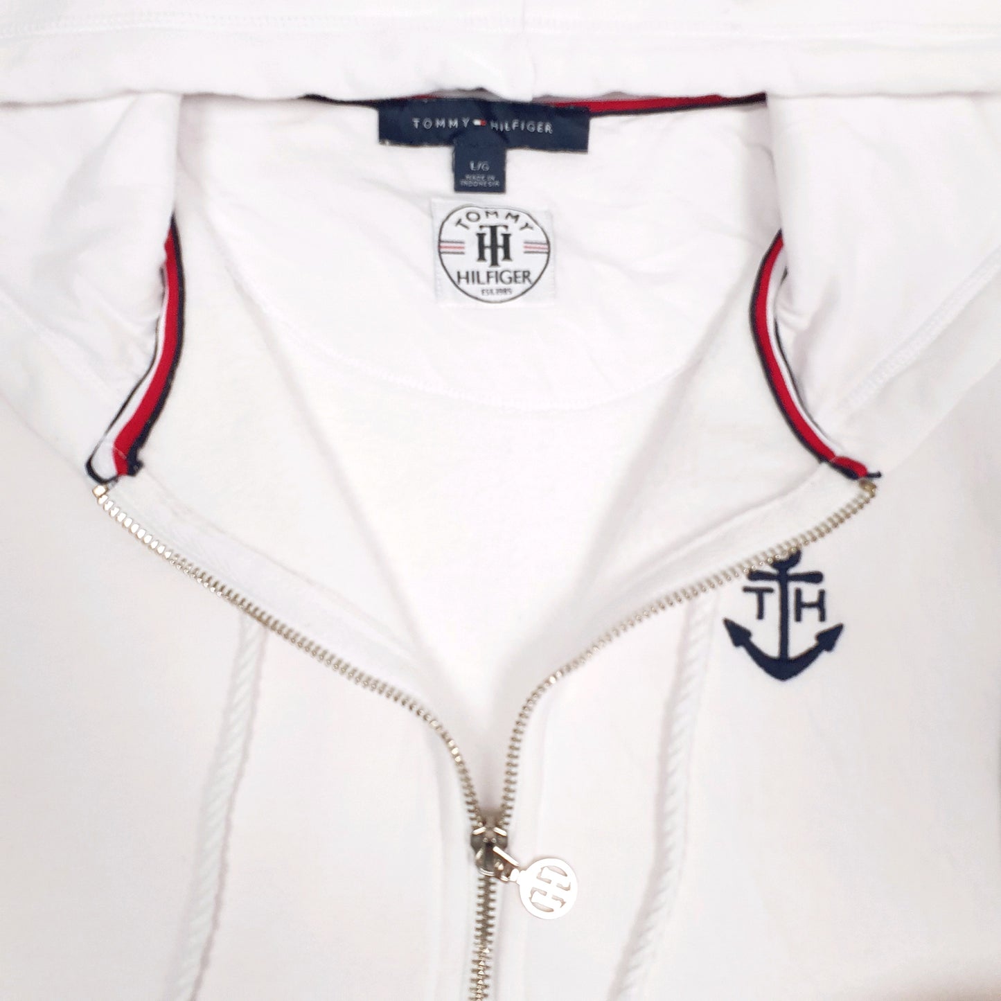 Womens White Tommy Hilfiger  Full Zip Jumper