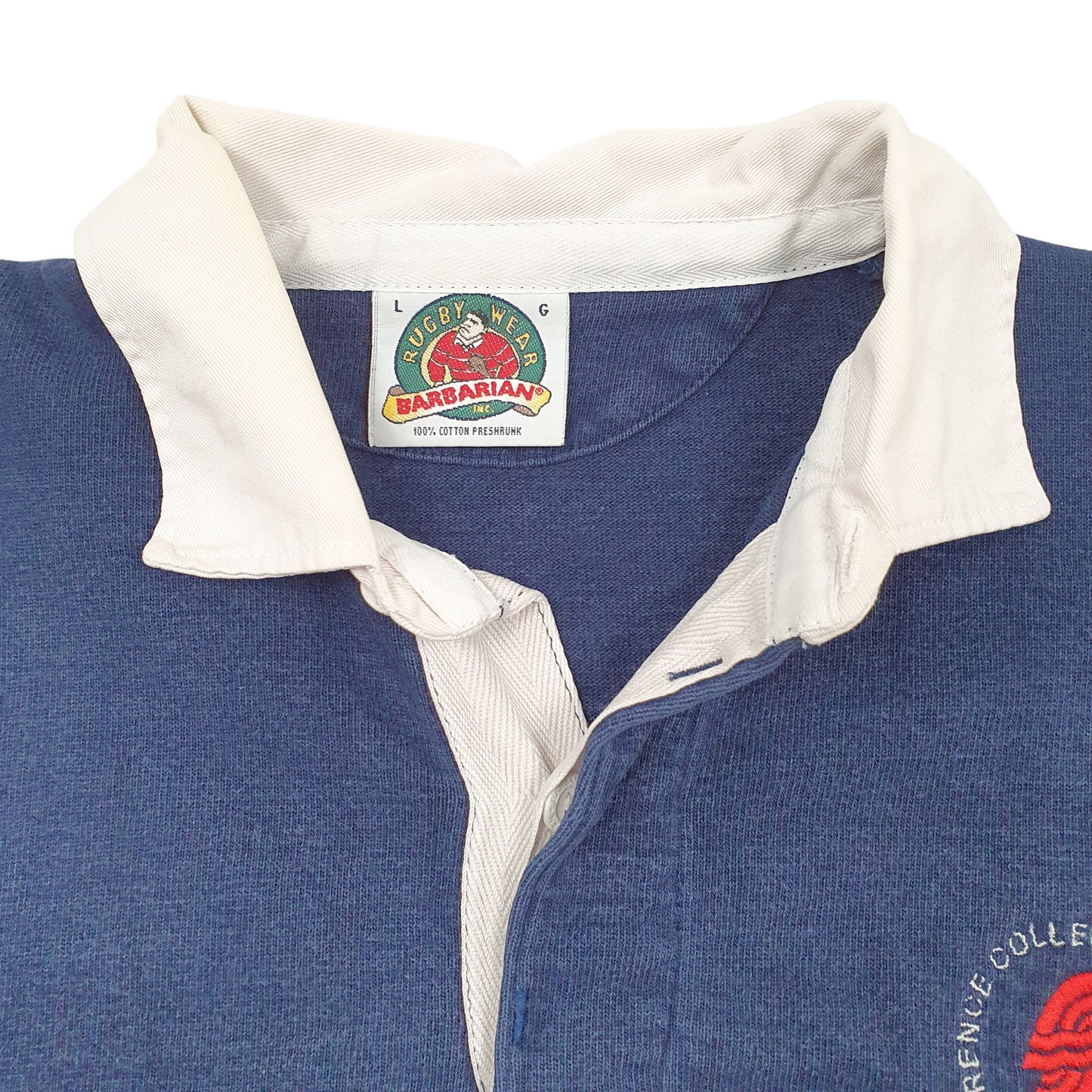 Mens Navy Barbarian Rugby St Lawrence College Long Sleeve Polo Shirt