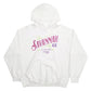 Mens White Gildan Savannah Spellout Hoodie Jumper