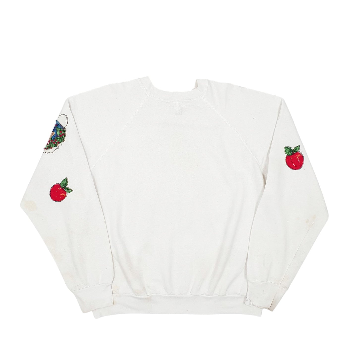 Mens White Tultex Vintage 90s Made In USA Crewneck Jumper