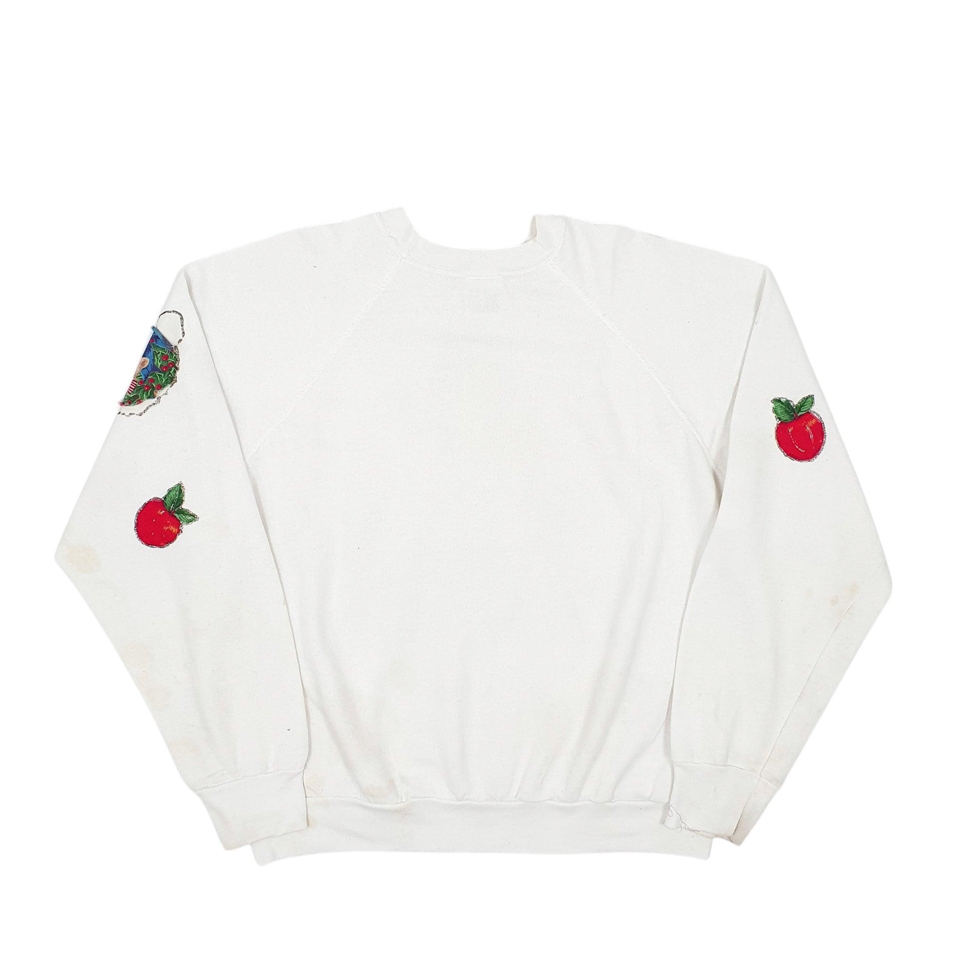 Mens White Tultex Vintage 90s Made In USA Crewneck Jumper