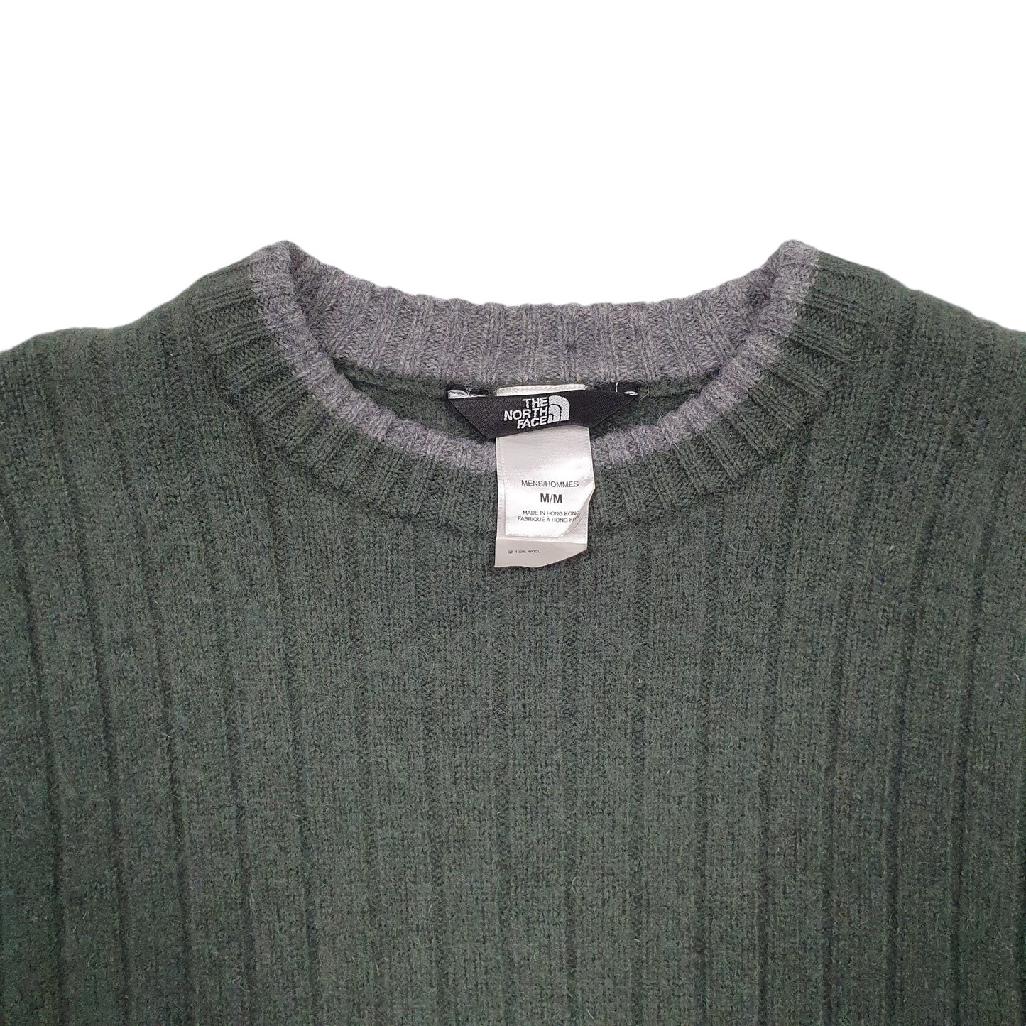 Mens Green The North Face Knit Crewneck Jumper
