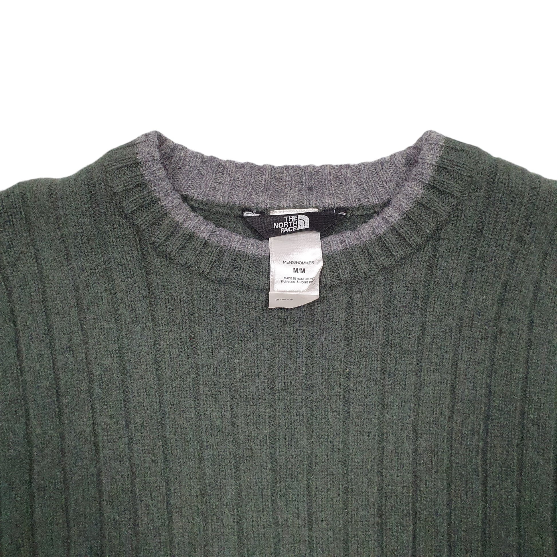 Mens Green The North Face Knit Crewneck Jumper
