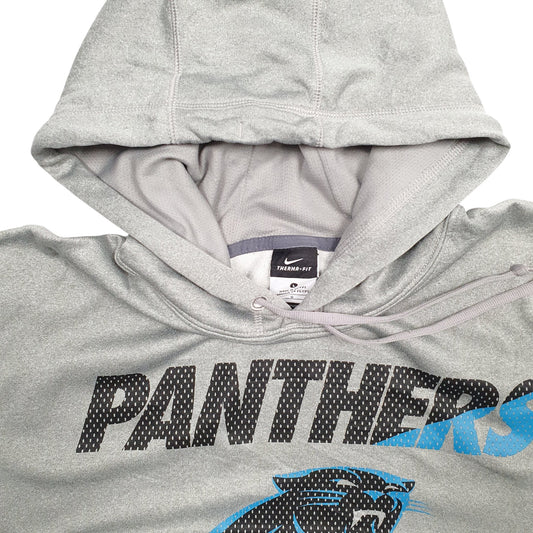 Mens Grey Nike Panthers Spellout Hoodie Jumper