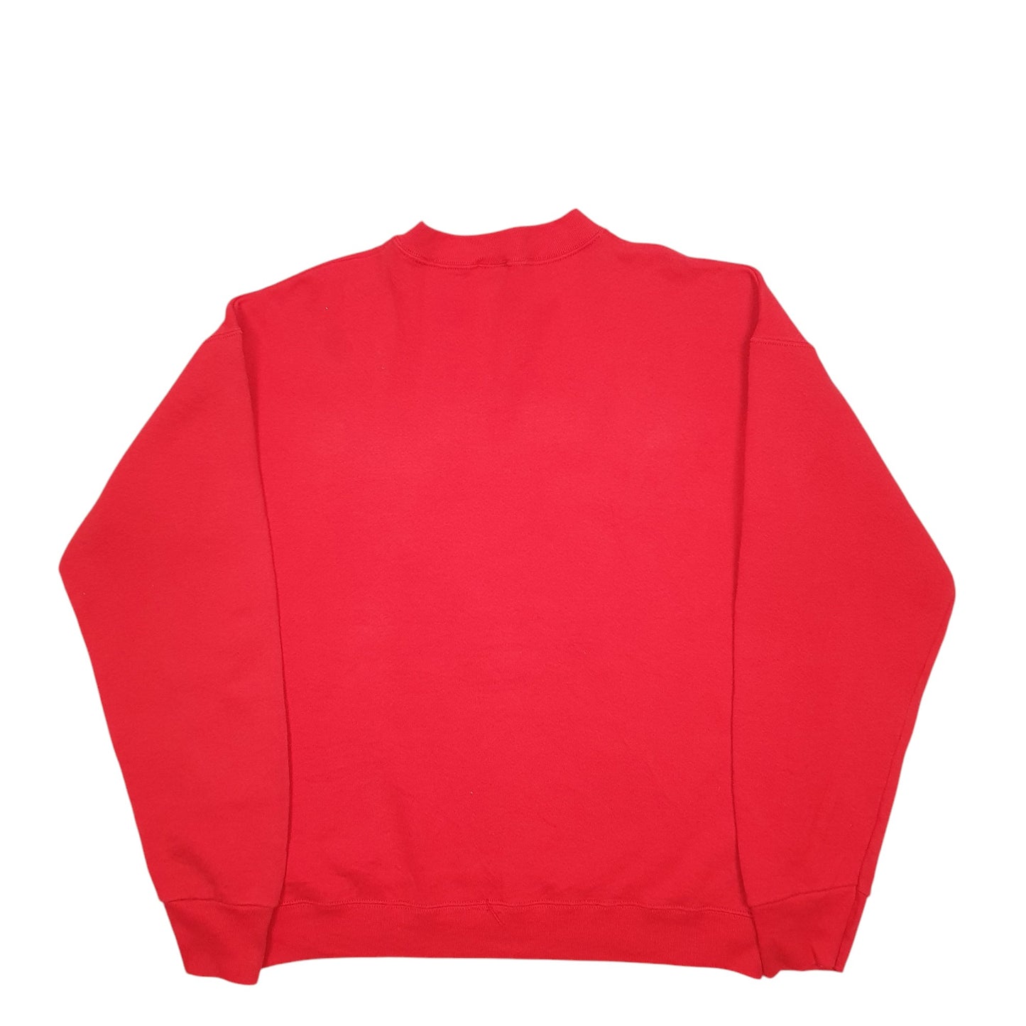 Womens Red Fruit Of The Loom Peace Spellout Crewneck Jumper
