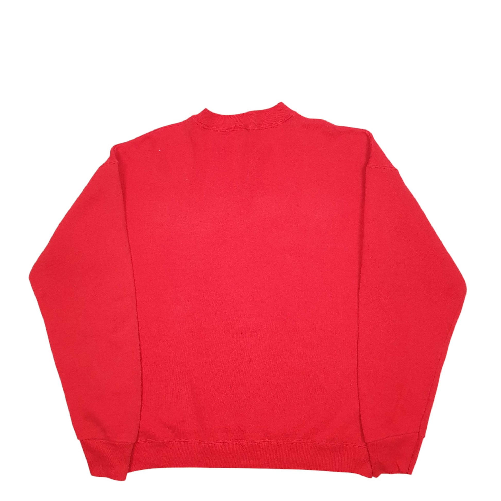 Womens Red Fruit Of The Loom Peace Spellout Crewneck Jumper