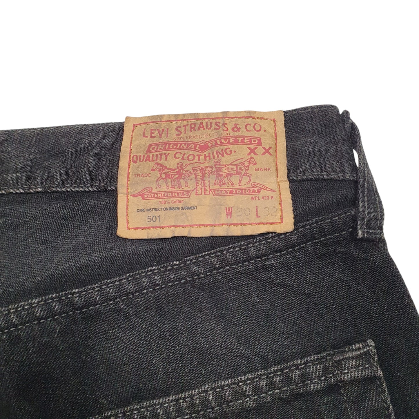 Mens Black Levis Vintage 90s 501 JeansW30 L32