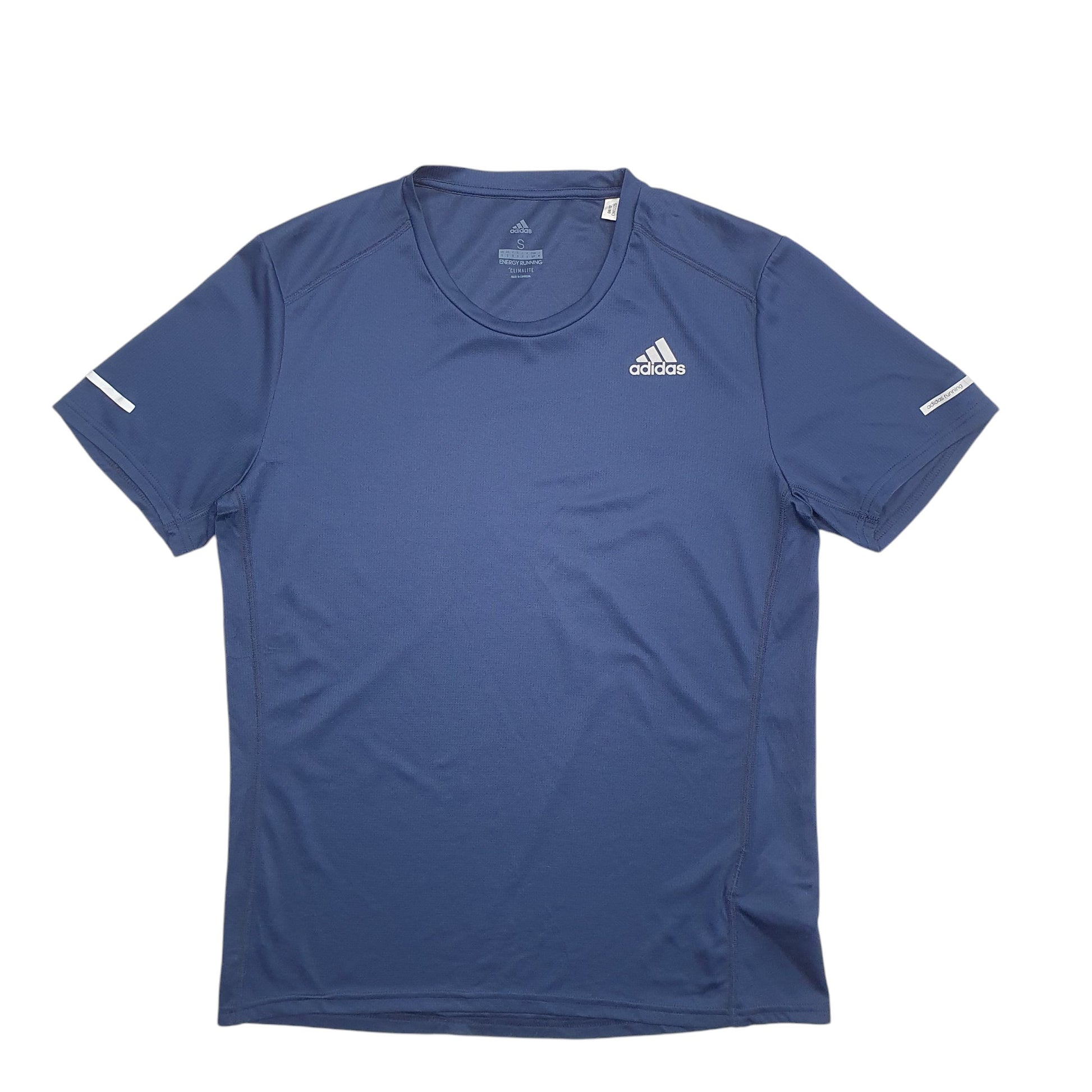 Womens Navy Adidas Active Climalite Running Short Sleeve T Shirt