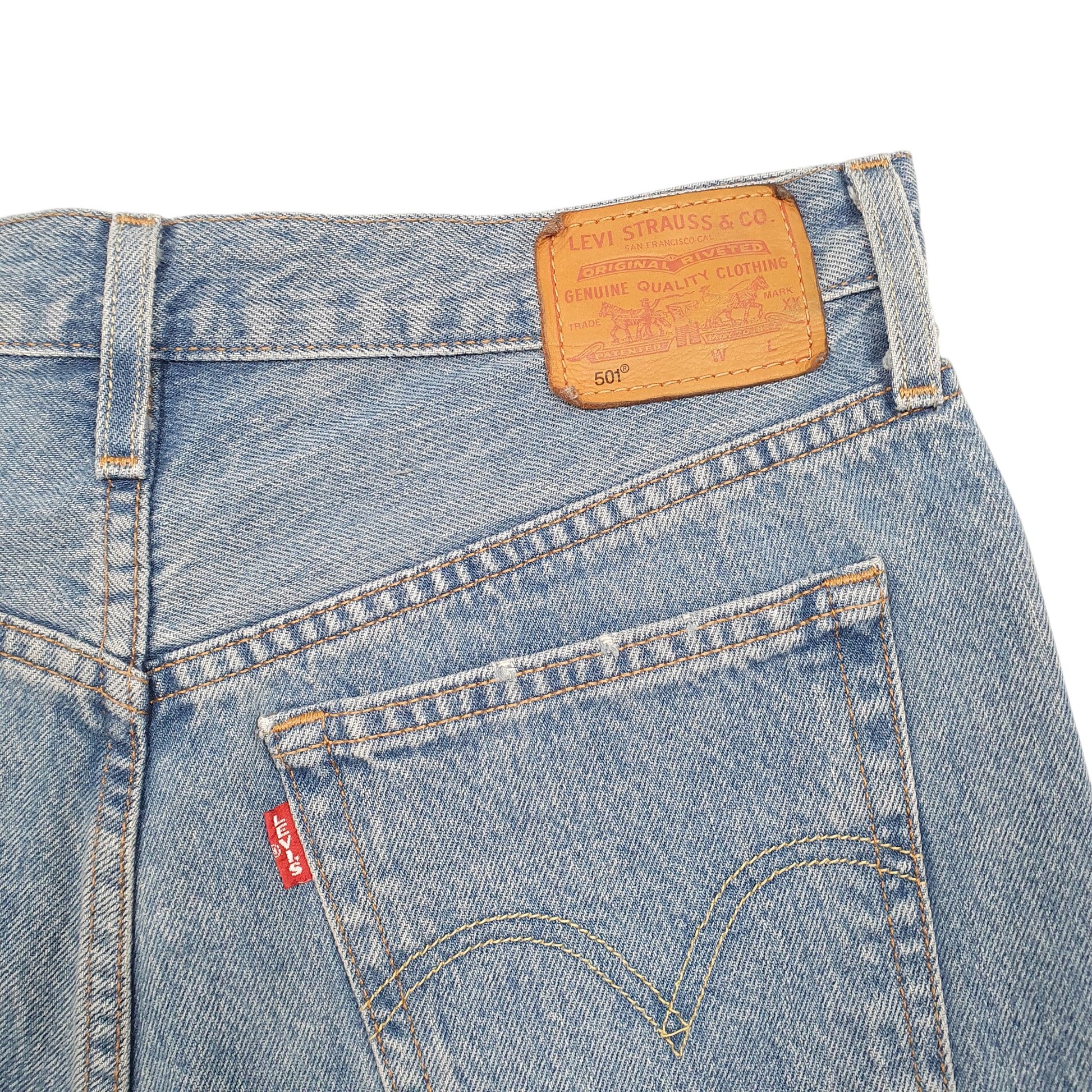 Womens Blue Levis 501 Denim Jorts Hot Pants Denim Shorts