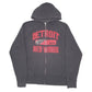 Mens Black NHL Hoodie Detroit Redwings Hockey Waffle Spellout Full Zip Jumper
