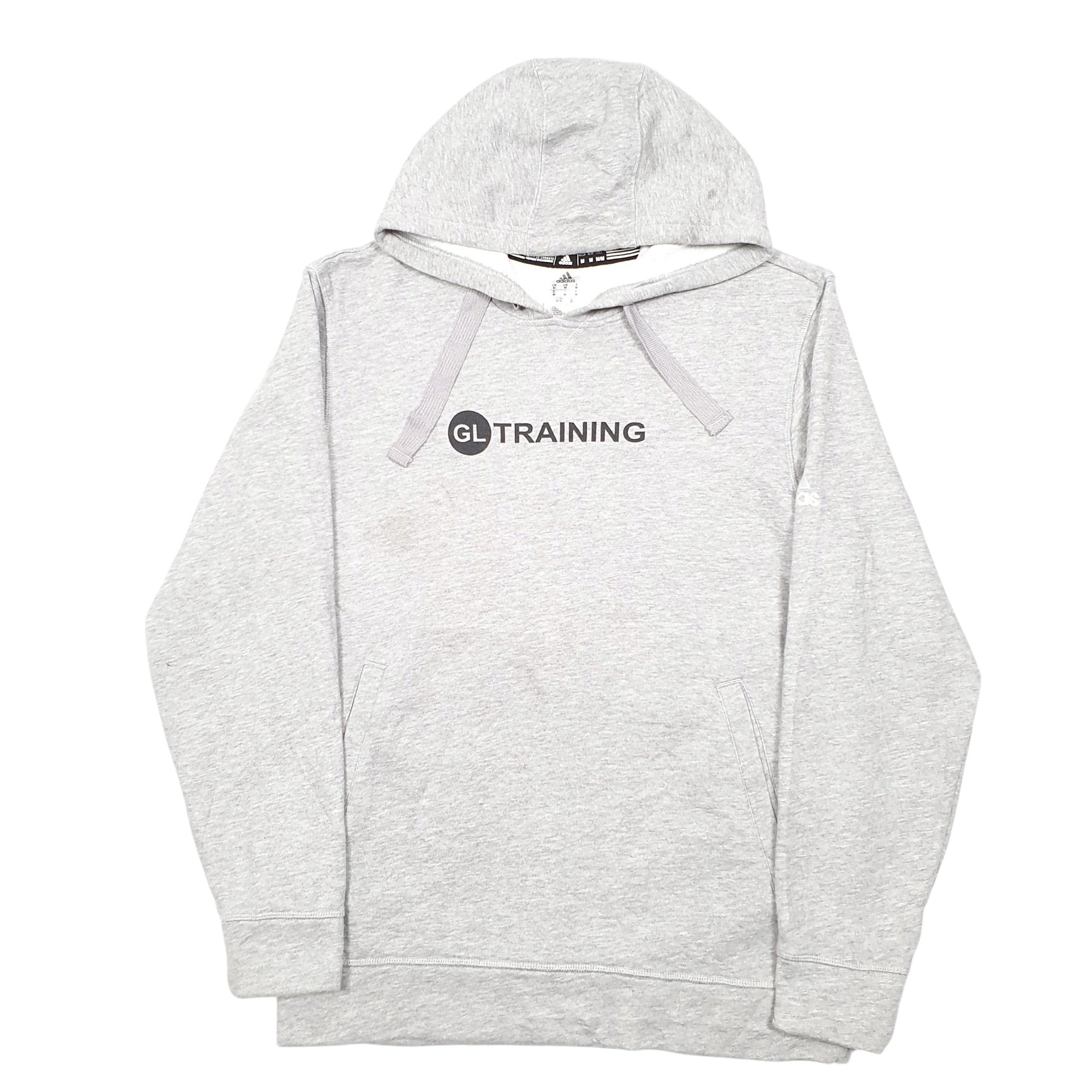 Mens Grey Adidas GL Training Gym Workout Hoodie Jumper