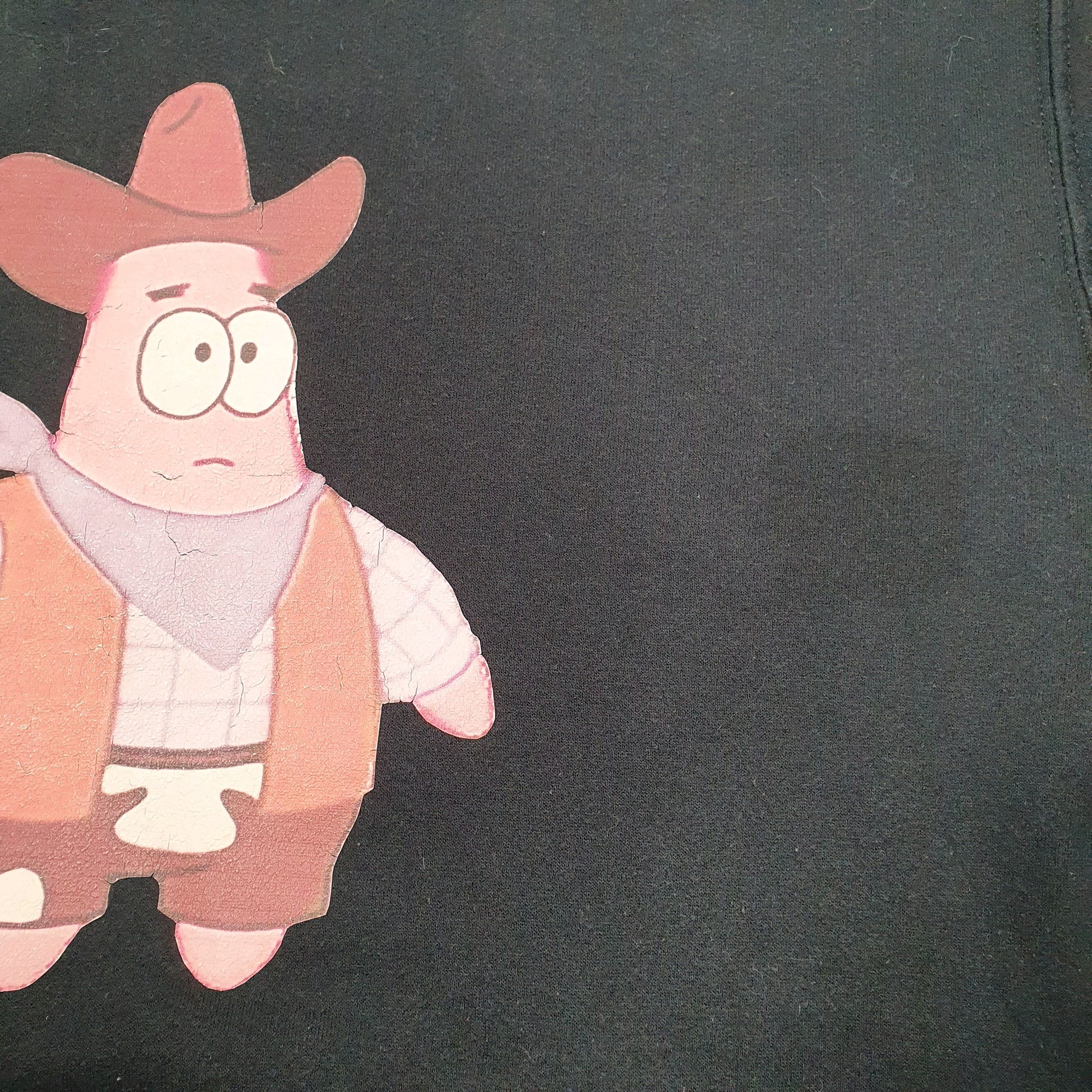 Mens Black Yazbek Spongebob Patrick  Cowboy Square pants Hoodie Jumper